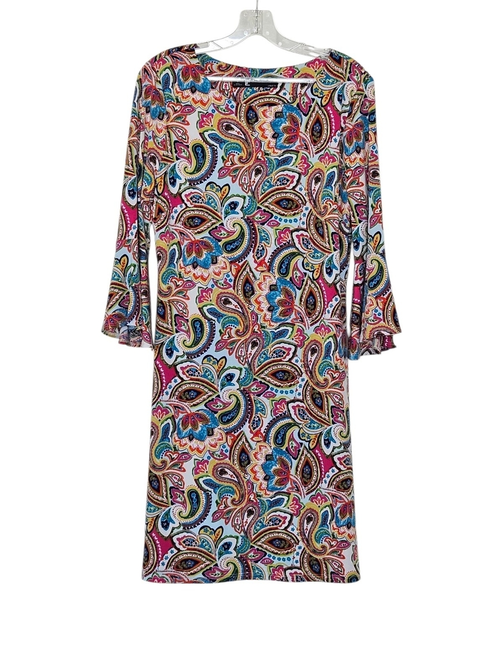 Leslie Fay Bright Paisley Dress Size 8